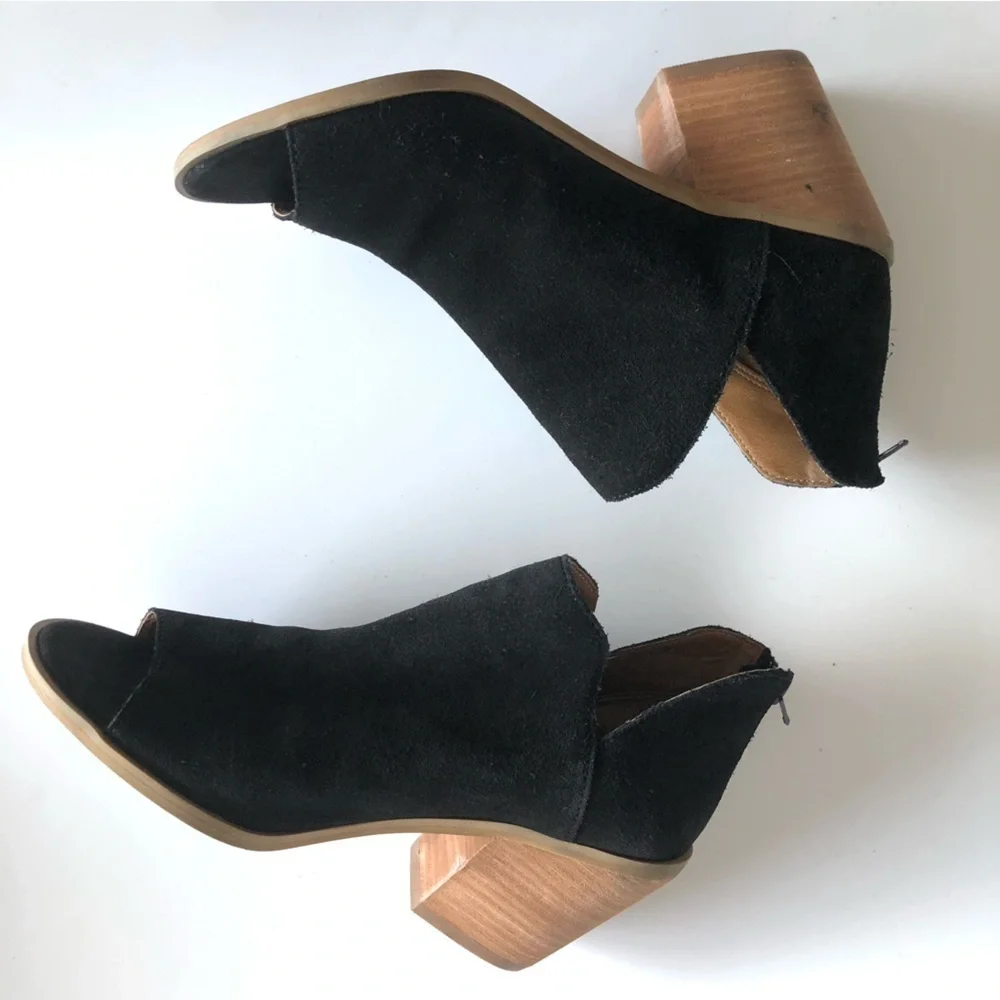 Susina Carina Suede Open Toe Booties - Picture 9 of 14
